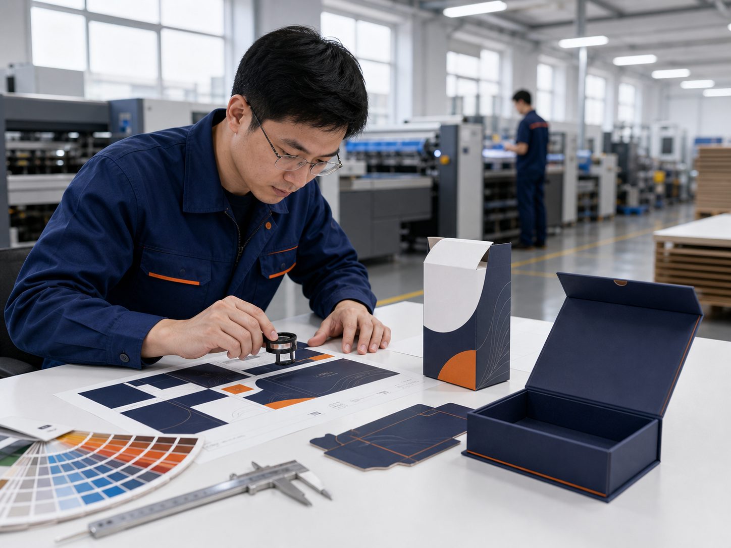 Packaging inspection process inside Jiahui Printing production floor